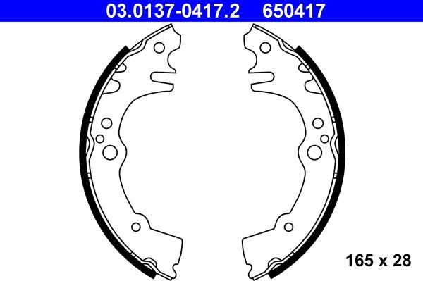 ATE 03.0137-0417.2 - Jeu de mâchoires de frein cwaw.fr