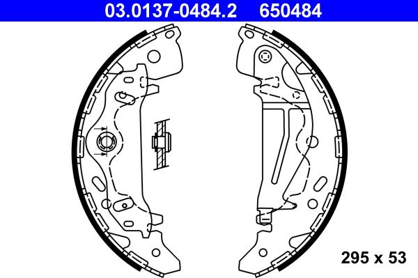 ATE 03.0137-0484.2 - Jeu de mâchoires de frein cwaw.fr