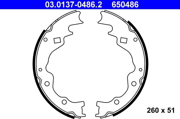 ATE 03.0137-0486.2 - Jeu de mâchoires de frein cwaw.fr