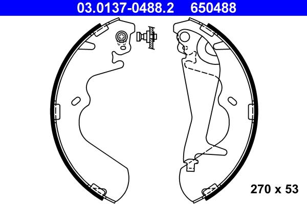 ATE 03.0137-0488.2 - Jeu de mâchoires de frein cwaw.fr