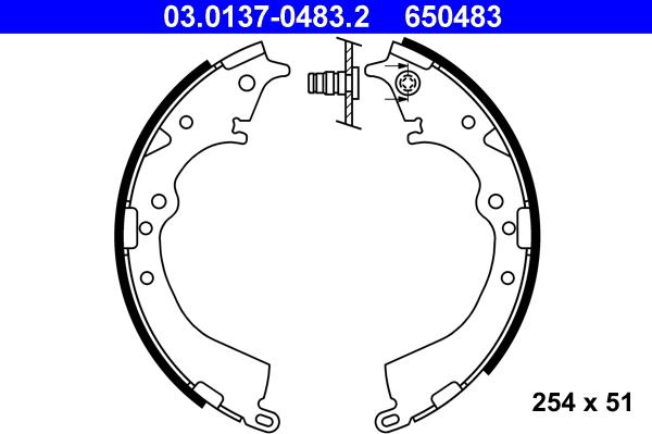 ATE 03.0137-0483.2 - Jeu de mâchoires de frein cwaw.fr