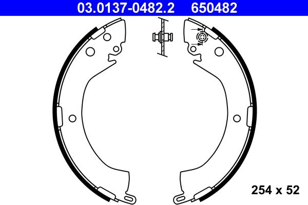 ATE 03.0137-0482.2 - Jeu de mâchoires de frein cwaw.fr