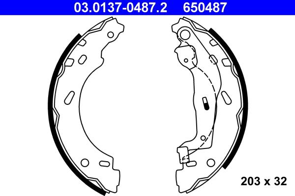 ATE 03.0137-0487.2 - Jeu de mâchoires de frein cwaw.fr