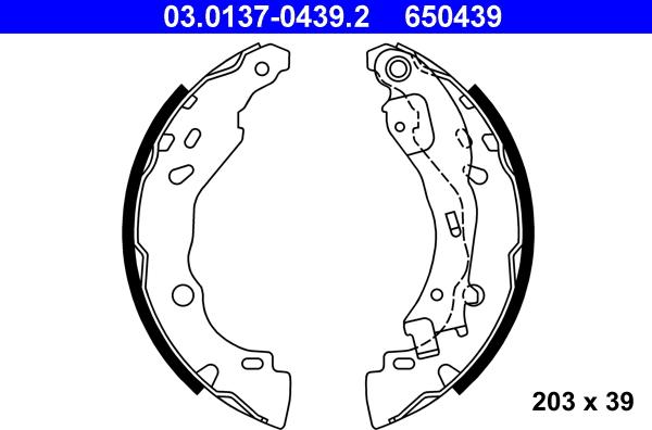 ATE 03.0137-0439.2 - Jeu de mâchoires de frein cwaw.fr