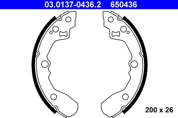 ATE 03.0137-0436.2 - Jeu de mâchoires de frein cwaw.fr