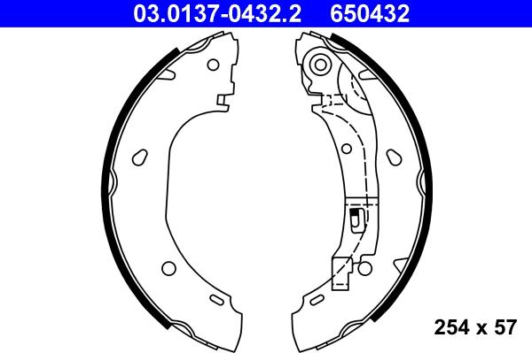 ATE 03.0137-0432.2 - Jeu de mâchoires de frein cwaw.fr