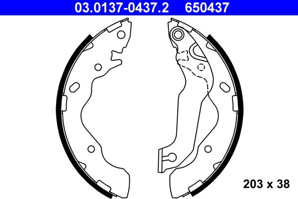 ATE 03.0137-0437.2 - Jeu de mâchoires de frein cwaw.fr