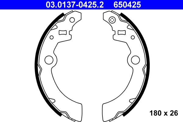 ATE 03.0137-0425.2 - Jeu de mâchoires de frein cwaw.fr