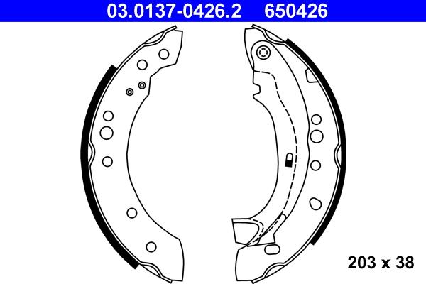 ATE 03.0137-0426.2 - Jeu de mâchoires de frein cwaw.fr