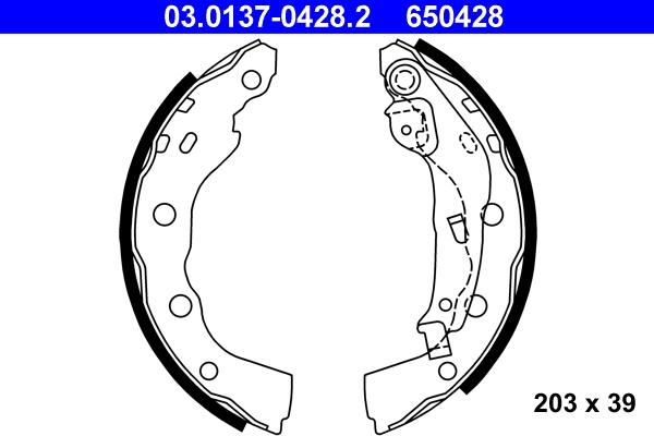 ATE 03.0137-0428.2 - Jeu de mâchoires de frein cwaw.fr