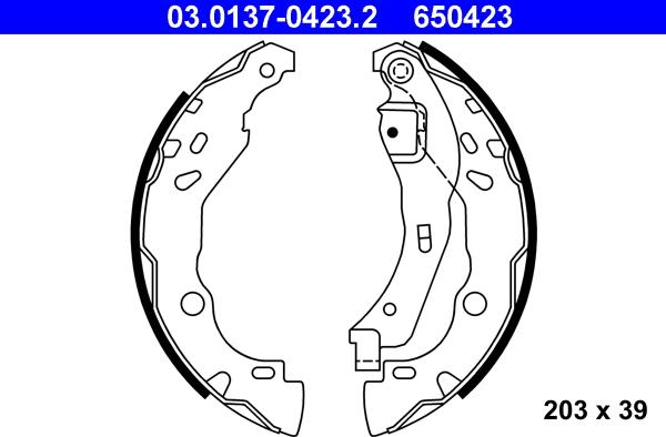 ATE 03.0137-0423.2 - Jeu de mâchoires de frein cwaw.fr