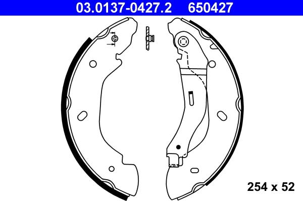 ATE 03.0137-0427.2 - Jeu de mâchoires de frein cwaw.fr