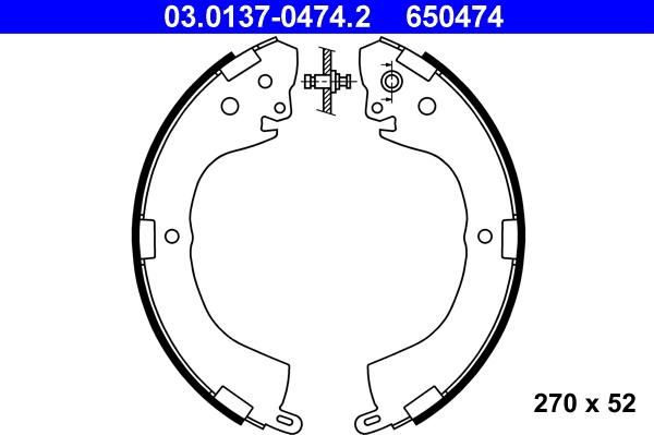 ATE 03.0137-0474.2 - Jeu de mâchoires de frein cwaw.fr