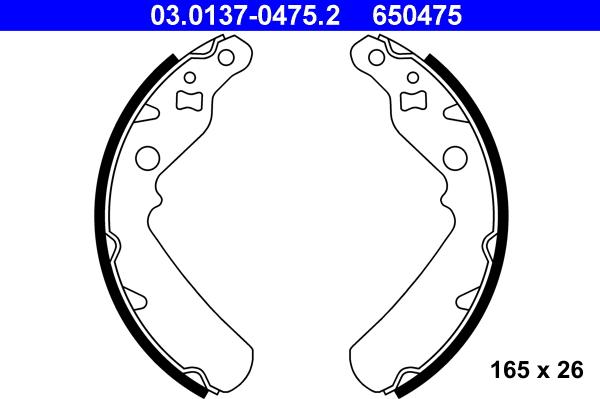 ATE 03.0137-0475.2 - Jeu de mâchoires de frein cwaw.fr