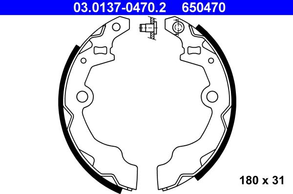 ATE 03.0137-0470.2 - Jeu de mâchoires de frein cwaw.fr