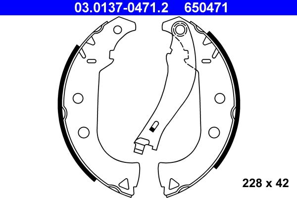 ATE 03.0137-0471.2 - Jeu de mâchoires de frein cwaw.fr