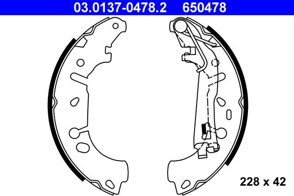 ATE 03.0137-0478.2 - Jeu de mâchoires de frein cwaw.fr