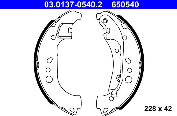 ATE 03.0137-0540.2 - Jeu de mâchoires de frein cwaw.fr