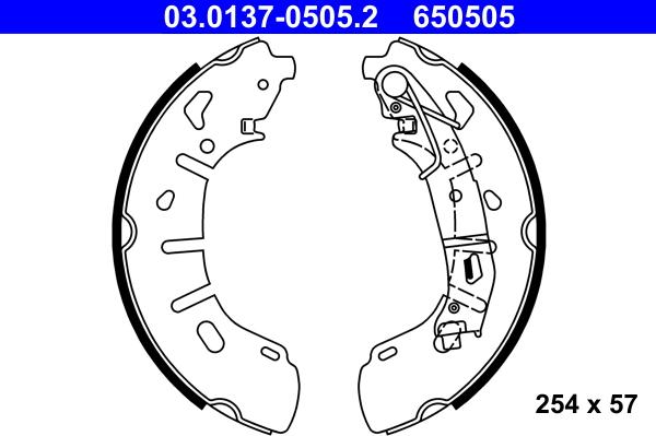 ATE 03.0137-0505.2 - Jeu de mâchoires de frein cwaw.fr