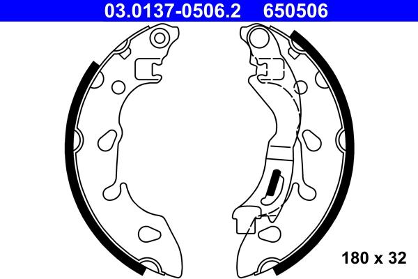 ATE 03.0137-0506.2 - Jeu de mâchoires de frein cwaw.fr