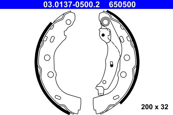 ATE 03.0137-0500.2 - Jeu de mâchoires de frein cwaw.fr