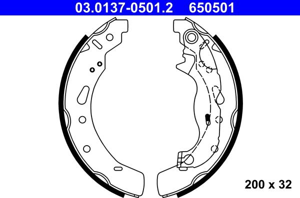 ATE 03.0137-0501.2 - Jeu de mâchoires de frein cwaw.fr