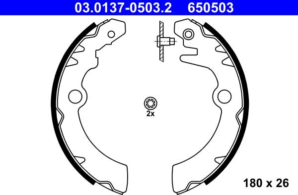 ATE 03.0137-0503.2 - Jeu de mâchoires de frein cwaw.fr