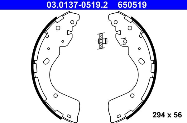 ATE 03.0137-0519.2 - Jeu de mâchoires de frein cwaw.fr