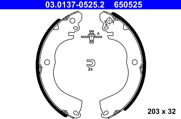 ATE 03.0137-0525.2 - Jeu de mâchoires de frein cwaw.fr