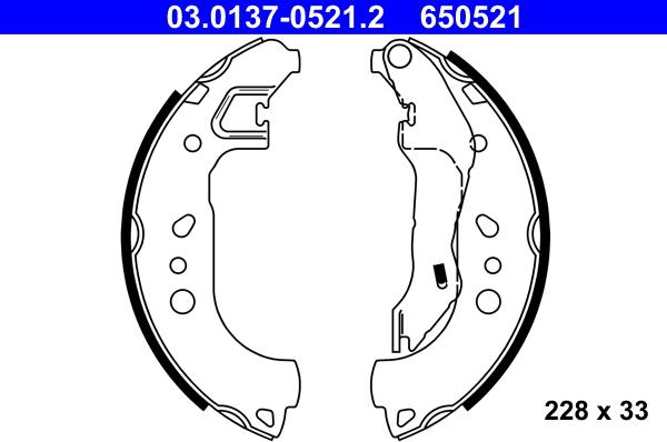 ATE 03.0137-0521.2 - Jeu de mâchoires de frein cwaw.fr