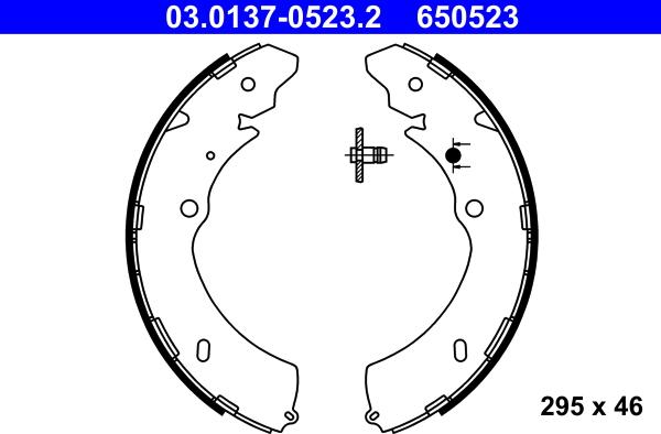 ATE 03.0137-0523.2 - Jeu de mâchoires de frein cwaw.fr