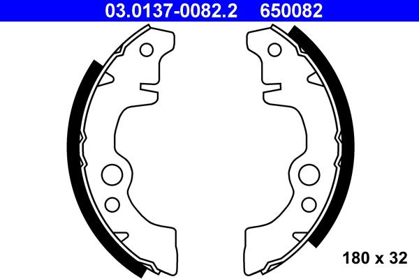 ATE 03.0137-0082.2 - Jeu de mâchoires de frein cwaw.fr