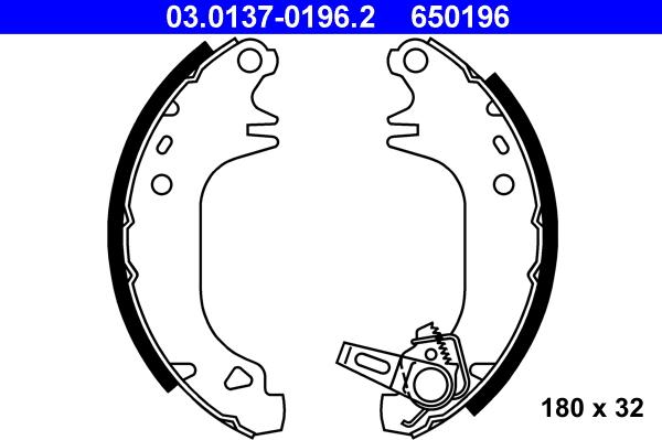 ATE 03.0137-0196.2 - Jeu de mâchoires de frein cwaw.fr