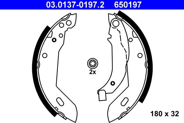 ATE 03.0137-0197.2 - Jeu de mâchoires de frein cwaw.fr