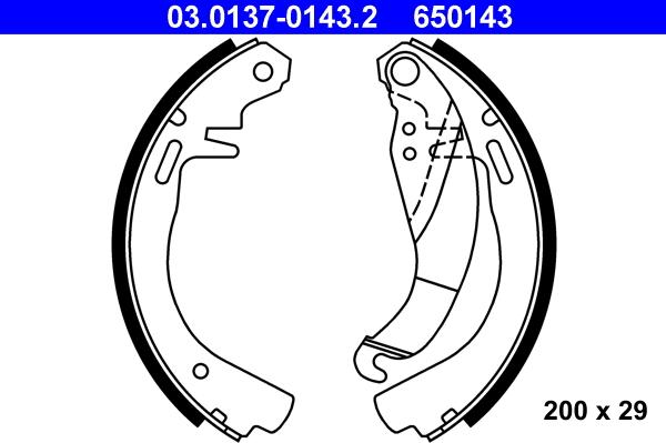 ATE 03.0137-0143.2 - Jeu de mâchoires de frein cwaw.fr