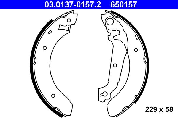 ATE 03.0137-0157.2 - Jeu de mâchoires de frein cwaw.fr