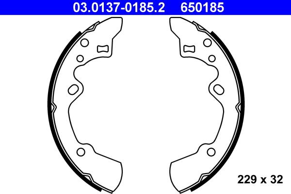 ATE 03.0137-0185.2 - Jeu de mâchoires de frein cwaw.fr