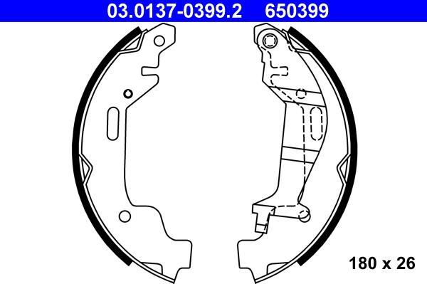 ATE 03.0137-0399.2 - Jeu de mâchoires de frein cwaw.fr