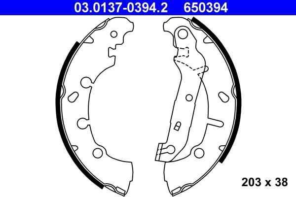 ATE 03.0137-0394.2 - Jeu de mâchoires de frein cwaw.fr