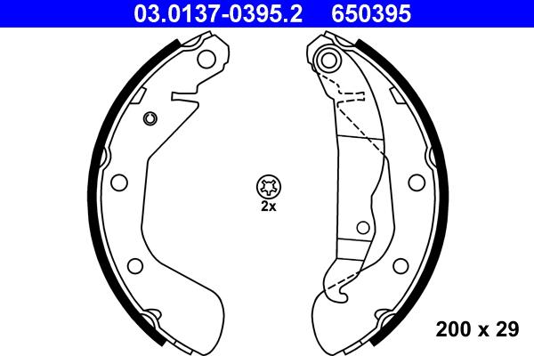 ATE 03.0137-0395.2 - Jeu de mâchoires de frein cwaw.fr