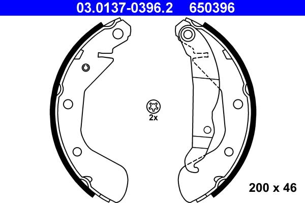 ATE 03.0137-0396.2 - Jeu de mâchoires de frein cwaw.fr