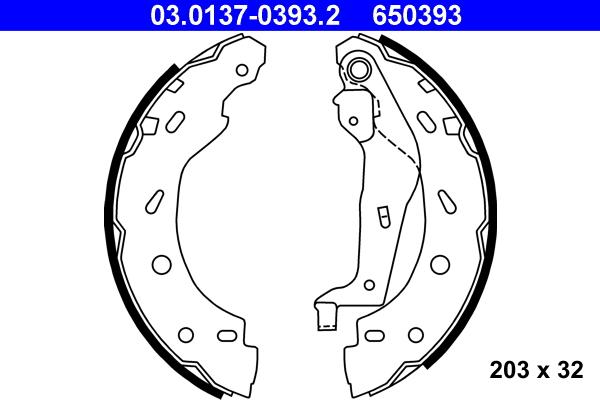 ATE 03.0137-0393.2 - Jeu de mâchoires de frein cwaw.fr