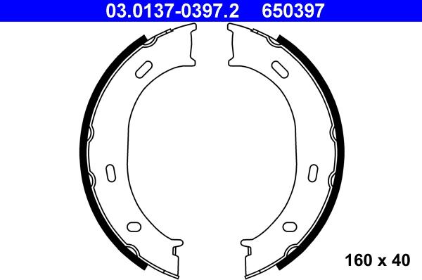 ATE 03.0137-0397.2 - Jeu de mâchoires de frein, frein de stationnement cwaw.fr