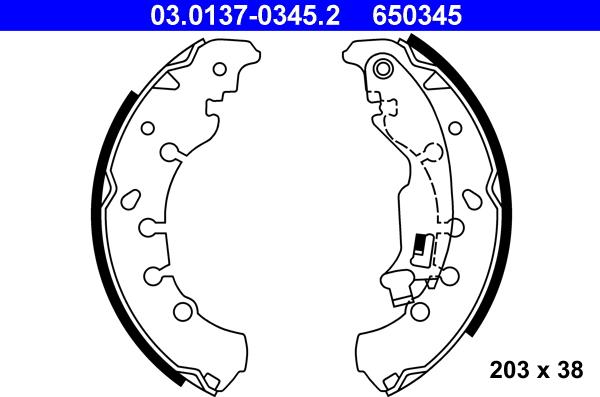 ATE 03.0137-0345.2 - Jeu de mâchoires de frein cwaw.fr