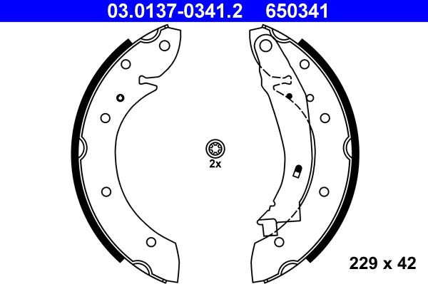 ATE 03.0137-0341.2 - Jeu de mâchoires de frein cwaw.fr