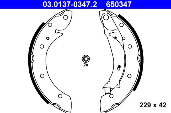 ATE 03.0137-0347.2 - Jeu de mâchoires de frein cwaw.fr