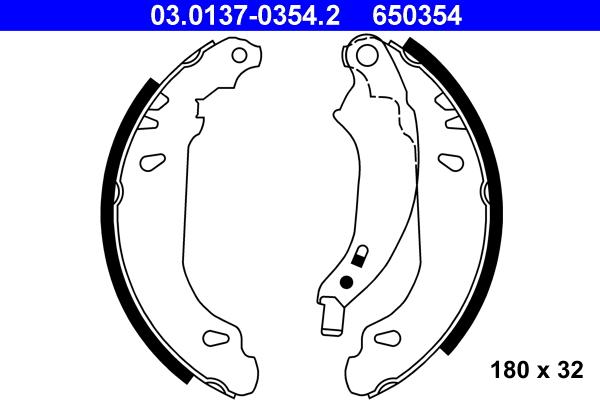 ATE 03.0137-0354.2 - Jeu de mâchoires de frein cwaw.fr