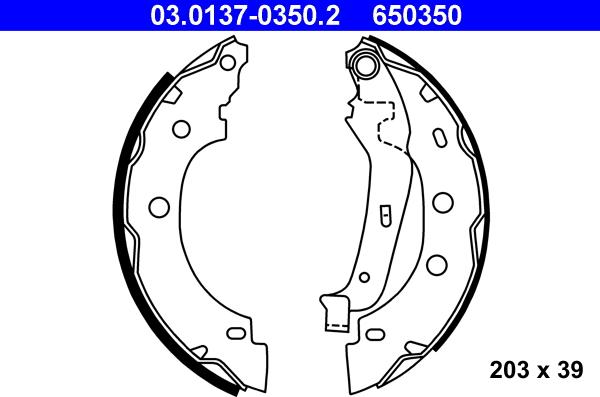 ATE 03.0137-0350.2 - Jeu de mâchoires de frein cwaw.fr