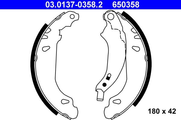 ATE 03.0137-0358.2 - Jeu de mâchoires de frein cwaw.fr