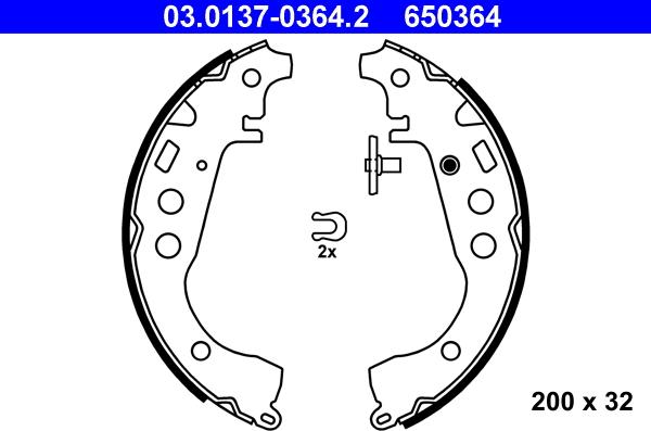 ATE 03.0137-0364.2 - Jeu de mâchoires de frein cwaw.fr